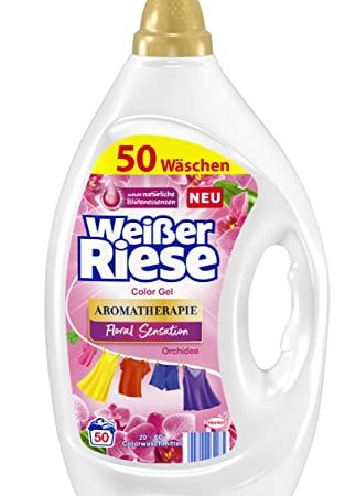 Weißer Riese Color Gel Aromatherapie Floral Sensation (50 Waschladungen), Color Waschmittel mit Orchidee für unwiderstehlich duftende & strahlend saubere Wäsche, 100 % recycelbar