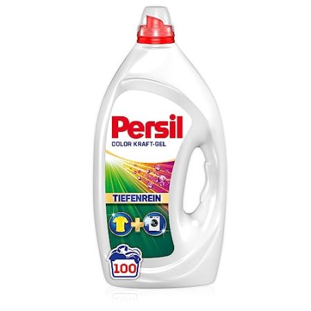 Persil Color Kraft-Gel (100 Waschladungen), Flüssigwaschmittel mit Tiefenrein Technologie, Colorwaschmittel für reine Wäsche und hygienische Frische für die Maschine, wirksam ab 20 °C