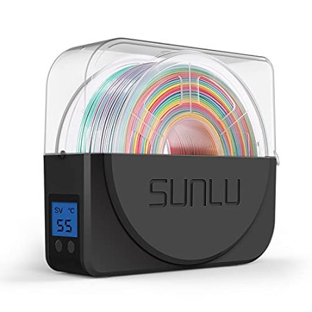 Aktualisierte Filament Trockner Box mit Lüfter, SUNLU S1 Plus Filament Trockner für 3D Drucker Filament 1.75 2.85 3.00mm,Hält Filament Trocken während des 3D Druck,Filament Aufbewahrungsbox, Schwarz