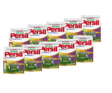 Persil Color Megaperls 160 WL (10 x 16 Waschladungen), Colorwaschmittel mit Tiefenrein Technologie, Waschmittel für reine Wäsche & hygienische Frische für die Maschine, 20 °C bis 60 °C