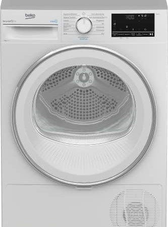 Beko B3T42239 Wäschetrockner 8KG, Frontlader Wärmepumpentrockner, Allergikergeeignet, 15 Programme, Dampffunktion, Multifunktionsdisplay, Aquawave Schontrommel, Weiß