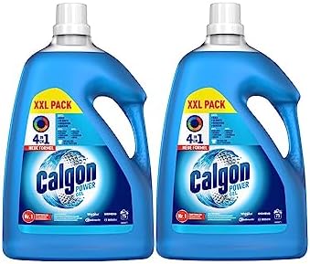 Calgon 4-in-1 Power Gel – Wirksam gegen Kalk, Schmutz, Gerüche und Korrosion – Schützender Wasserenthärter für die Waschmaschine – 2 x 3,75 l