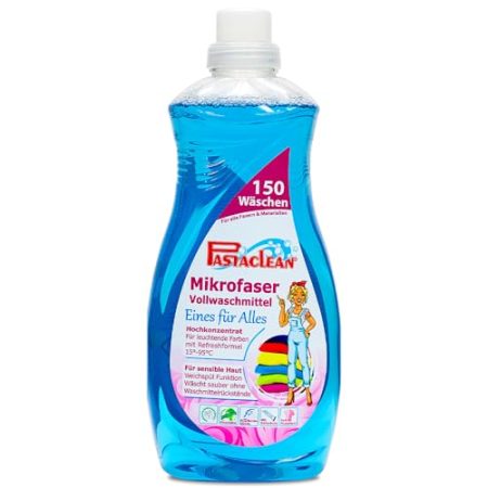 Pastaclean® Mikrofaser Vollwaschmittel (150WL) Waschmittel für alle Textilien, 1,5 Liter