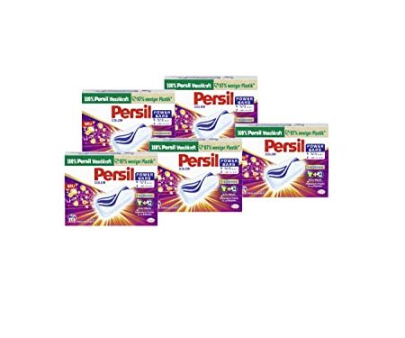 Persil Power Bars Color Waschmittel 80 WL (5 x 16 Waschladungen), vordosiertes Buntwaschmittel mit biologisch abbaubarem Schutzfilm, für reine Wäsche & hygienische Frische für die Maschine