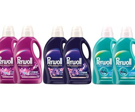 PERWOLL Flüssig-Set 6x 27 Waschladungen (162WL) 2x Black Blütenmeer & 2x Color Blütenrausch & 2x Sport, Feinwaschmittel-Set erneuert Farben, Hygiene Waschmittel entfernt schlechte Gerüche