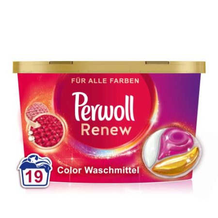 Perwoll Renew Caps Color & Faser Waschmittel (19 Wäschen), sanft reinigende All-in-1 Waschmittel Caps zur Farbauffrischung und Faserglättung bei bunter Wäsche