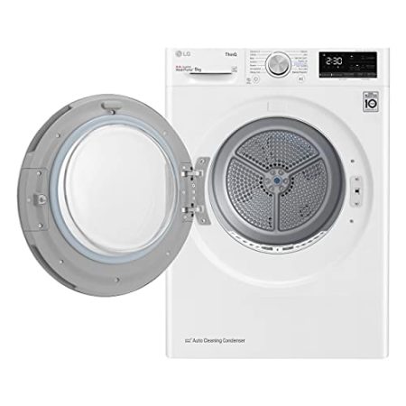 LG RH90V5AV5N Smart Frontladertrockner 9 kg, Klasse A++, Kondensation mit Wärmepumpe, WLAN mit SmartThinQ, Eco Hybrid, Allergy Care, 60 x 69 x 85 cm, Weiß