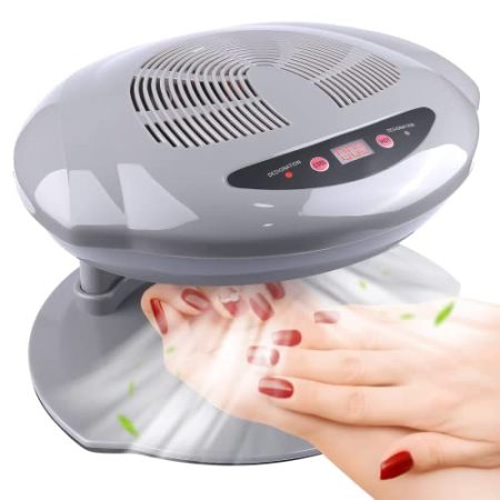 Kalolary 400W Nageltrockner, Hot und Cold Air Nageltrockner Automatischer Sensor Nagellack Trocknen Fan Maniküre Werkzeug Nagellack Trocknergerät für Finger Zehennagel Gel Salon (Grau)