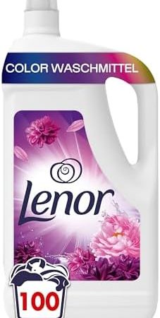 LENOR Color Flüssigwaschmittel Amethyst Blütentraum 100 Waschladungen, Tiefenreinheit auch bei Kaltwäsche & 3-mal länger anhaltende Frische