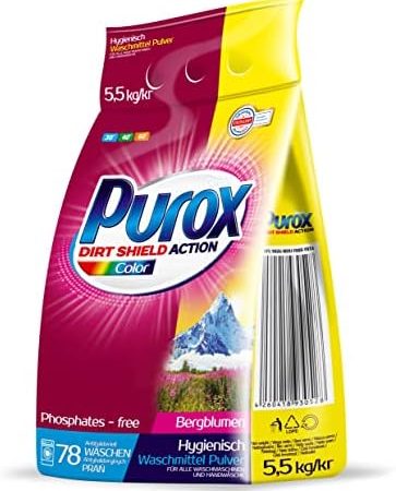 PUROX COLOR (78 WL) Waschpulver im Foliensack Waschmittel 5,5 kg