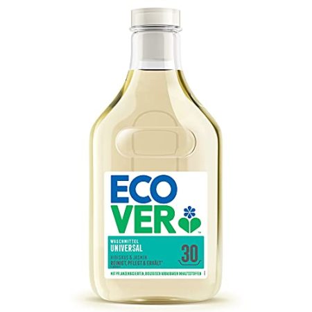 Ecover Waschmittel Universal Hibiskus & Jasmin (1,5 L/30 Waschladungen), Flüssigwaschmittel mit pflanzenbasierten Inhaltsstoffen, pflegendes Vollwaschmittel für Erhalt und Schutz der Kleidung