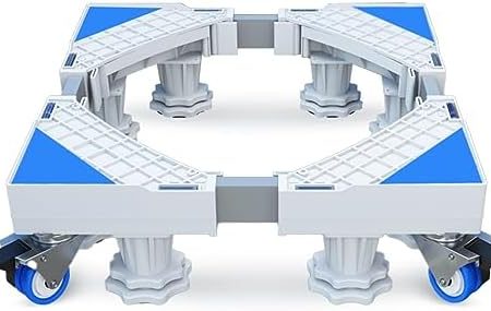 Waschmaschinen Sockel Untergestell für Kühlschrank,Bärenlast 300kg Waschmaschine Sockel Verstellbare Sockel für Kühlschrank Waschmaschine Trockner Kombi mit 8 Füßen+4 Räder,Einstellbare Breite 43-66cm