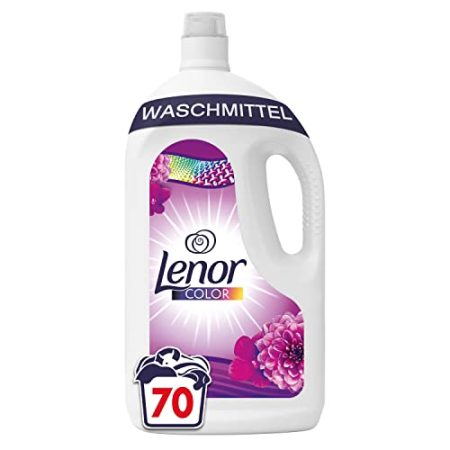 Lenor Waschmittel Flüssig, Flüssigwaschmittel, 3.5L, Color Waschmittel, 70 Waschladungen, Farbschutz, Amethyst Blütentraum