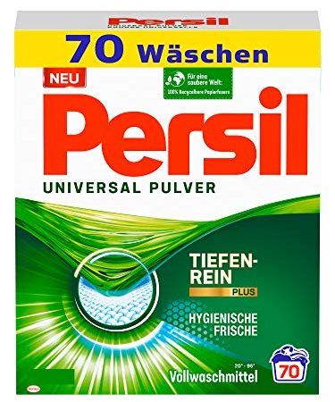 Persil Universal Pulver Tiefenrein Waschmittel (70 Waschladungen), Vollwaschmittel für reine Wäsche und hygienische Frische für die Maschine, effektiv von 20 °C bis 95 °C