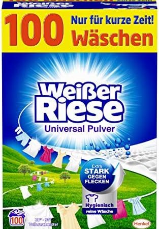 Weißer Riese Universal Pulver umweltfreundliches Waschmittel mit sommerlichem Duft, 1er Pack Großpackung Waschpulver (1 x 100 Waschladungen)