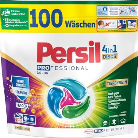 Persil Color 4in1 DISCS 100 Waschladungen, Waschmittel mit Tiefenrein Technologie, Colorwaschmittel für reine Wäsche und hygienische Frische für die Maschine