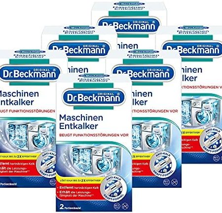 Dr. Beckmann Maschinen-Entkalker | Gegen hartnäckigen Kalk in Wasch- & Spülmaschinen | hilft Funktionsstörungen vorzubeugen | 12x 50 g