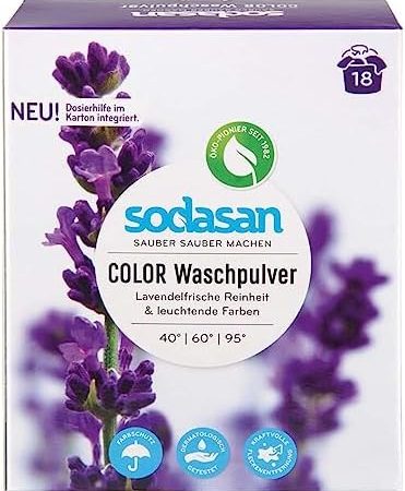 SODASAN Color Waschpulver, Lavendel, 1,01kg (1er Pack)