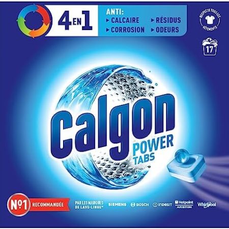 Calgon Powerball 3-in-1-Tablett, geruchsabweisend, Anti-Kalk und Reinigungsmittel für Waschmaschine (17 Tabletten)