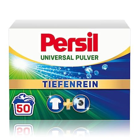 Persil Universal Pulver Tiefenrein Waschmittel (50 Waschladungen), Vollwaschmittel für reine Wäsche und hygienische Frische für die Maschine, effektiv von 20 °C bis 95 °C