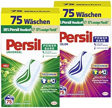 Persil Power Bars Color Waschmittel (75 Waschladungen), vordosiertes & Persil Power Bars Universal Waschmittel (75 Waschladungen)