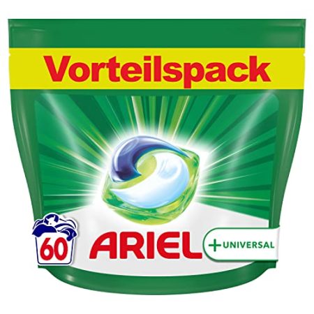 Ariel Waschmittel Pods All-in-1, 60 Waschladungen, Universal Frischer Wäscheduft und Fleckenentfernung selbst bei niedrigen Wassertemperaturen