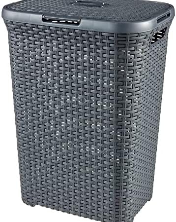 Curver 00707-308-01 Wäschebox Style, 60 L, anthrazit