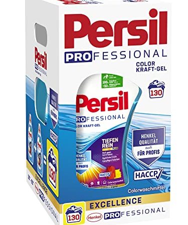 Persil Professional Color Kraft-Gel Waschmittel (130 Waschladungen), Flüssigwaschmittel Großpackung auch für Profis