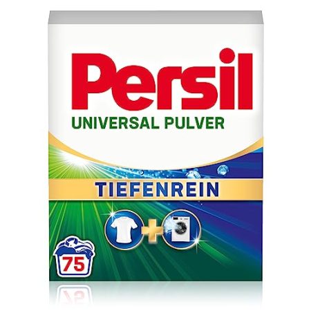 Persil Universal Pulver Tiefenrein Waschmittel (75 Waschladungen), Vollwaschmittel für reine Wäsche und hygienische Frische für die Maschine, effektiv von 20 °C bis 95 °C