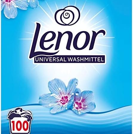 Lenor Waschmittel Pulver, Lenor Aprilfrisch mit Duft von Frühlingsblumen, 100 Waschladungen, 6.5kg