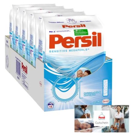 Persil Sensitive Megaperls 90 Waschladungen (5 x 18) Waschladungen + ein 10 € Persil Service Gutschein