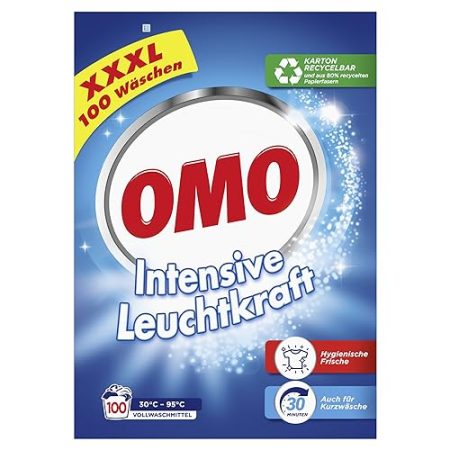 Omo Waschmittel XXXL Vollwaschmittel für intensive Leuchtkraft und hygienische Frische 100 WL