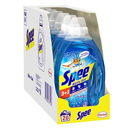 Spee Aktiv Gel Universal 3 + 1, 100 Waschladungen, Flüssigwaschmittel mit 3 + 1 Formel verleiht Reinheit, Strahlkraft und Frische, Waschmittel für strahlend reine und frische Wäsche, 5 L