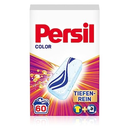 Persil Power Bars Color Waschmittel (60 Waschladungen), vordosiertes Buntwaschmittel mit biologisch abbaubarem Schutzfilm, für reine Wäsche & hygienische Frische für die Maschine