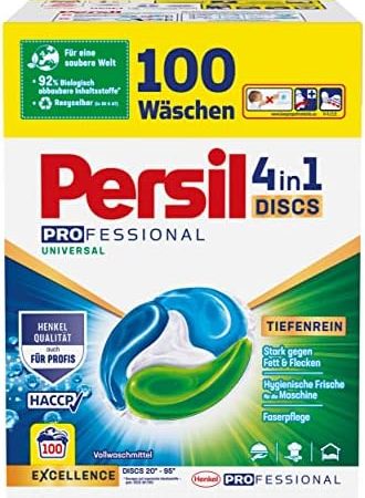 Persil Tiefenrein 4in1 DISCS (100 Waschladungen), Universal Waschmittel mit Tiefenrein Technologie, Vollwaschmittel für reine Wäsche und hygienische Frische für die Maschine