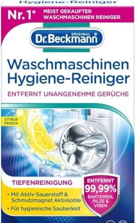 Dr. Beckmann Waschmaschinen Hygiene-Reiniger | Maschinenreiniger mit Aktivkohle | Entfernt unangenehme Gerüche | 250 g (Die Verpackung kann variieren)