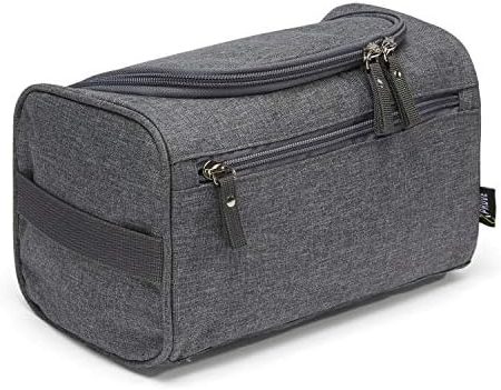 Stilvolle Kulturtasche Herren zum Aufhängen (Grau) - Cool, Lässig, Stylisch - Hochwertiger Männer Kulturbeutel - Waschtasche Männer