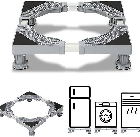 Eulenke Waschmaschinen Untergestell 41-65cm, 4 Füße Untergestell für Waschmaschine,Verstellbare Waschmaschine Sockel, Waschmaschine,Waschmaschinensockel Podeste für Kühlschrank Trockner Gefrierschrank