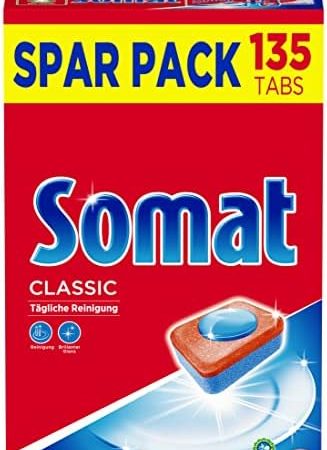 Somat Classic Spülmaschinen Tabs(135 Tabs), Geschirrspül Tabs für eine kraftvolle Reinigung, Spültabs hinterlassen strahlend sauberes Geschirr