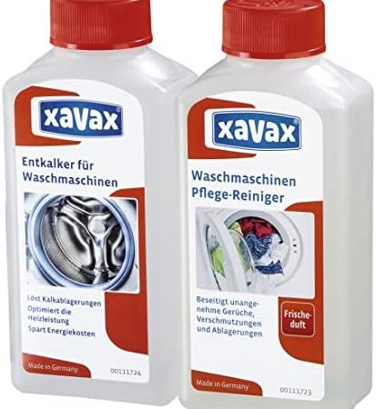 Xavax Waschmaschinen Entkalker Pflege-Set, Entkalker plus Reiniger mit Frische-Duft (2 x 250 ml)