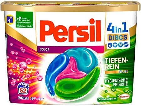 Persil Color 4in1 Discs (52 Waschladungen), Colorwaschmittel mit Tiefenrein-Plus Technologie und langanhaltender Frische, Waschmittel für leuchtende Farben