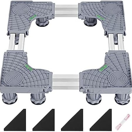 KEESIN Waschmaschinen Untergestell Verstellbare,Waschmaschinen Untergestell Waschmaschinensockel für Kühlschrank Trockner und Gefrierschrank,Einstellbare Länge 41-64cm, Höhe 9-12cm