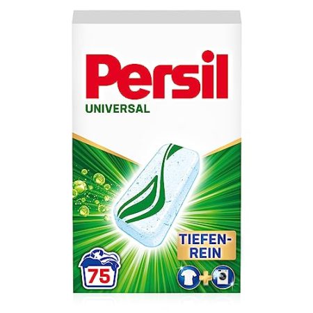 Persil Power Bars Universal Waschmittel (75 Waschladungen), vordosiertes Vollwaschmittel mit biologisch abbaubarem Schutzfilm, für reine Wäsche & hygienische Frische für die Maschine