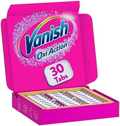 Vanish Oxi Action Multi Power Tabs – 1 x 30 Tabs – Fleckenentferner und Wäsche-Booster Tabs ohne Chlor – Für bunte Wäsche, Geblümt