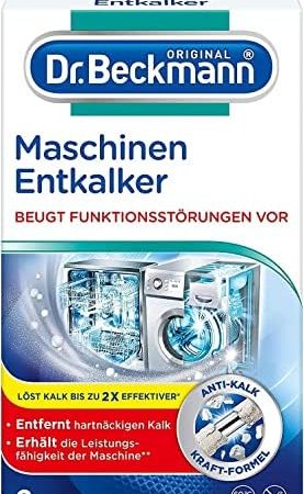 Dr. Beckmann Maschinen-Entkalker | Gegen hartnäckigen Kalk in Wasch- & Spülmaschinen | hilft Funktionsstörungen vorzubeugen | 2x 50 g