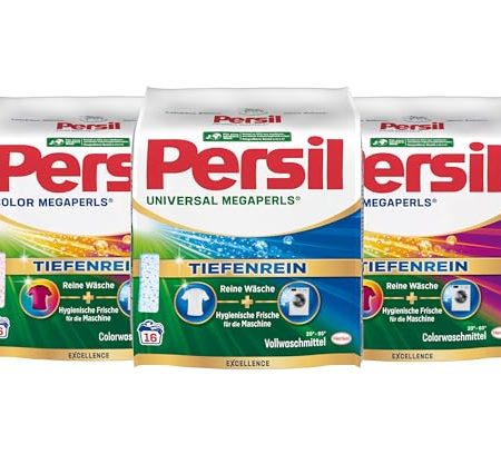 Persil Set 1x Universal & 2x Color Megaperls 48 Waschladungen (3x 16WL) Vollwaschmittel & Color Waschmittel Tiefenrein für reine Wäsche & hygienische Frische für die Maschine 20 °C bis 95 °C