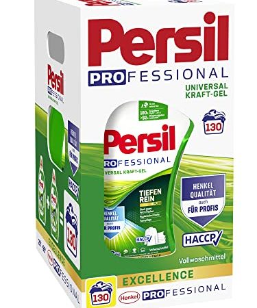 Persil Professional Universal Kraft-Gel Waschmittel (130 Waschladungen), Flüssigwaschmittel Großpackung auch für Profis