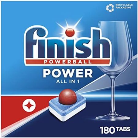 Finish Power All in 1 Spülmaschinentabs, phosphatfrei – Geschirrspültabs mit kraftvollem Powerball gegen hartnäckigste Fettanschmutzungen – Gigapack mit 180 Finish Tabs