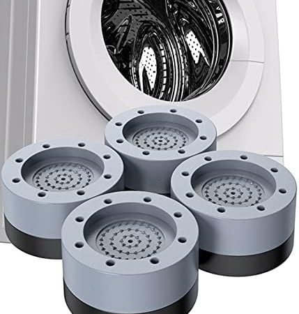 4 Stück Anti Vibration Waschmaschine, Universal waschmaschine füße Pad Fußpolster Gummi Antivibrationsmatte für Waschmaschine/Trockner/Möbel (Grau)