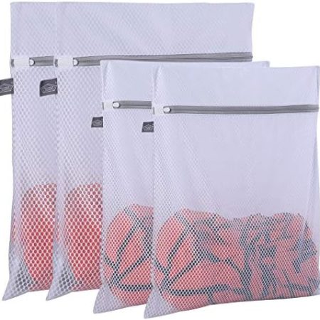 Kimmama Wäschesack aus Mesh-Waschtaschen, Waschmaschinen-Waschbeutel, Honigwaben-Mesh-Wäschesack zum Waschen von Feinwäsche, 4er-Pack